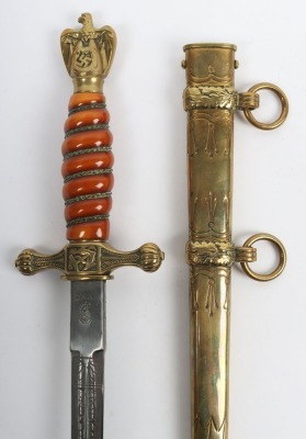 WW2 German Kriegsmarine Officers Dress Dagger by WKC, Solingen, - 2