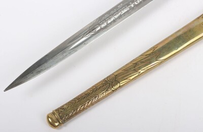 WW2 German Kriegsmarine Officers Dress Dagger by WKC, Solingen, - 5