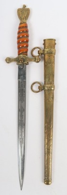 WW2 German Kriegsmarine Officers Dress Dagger by WKC, Solingen, - 6