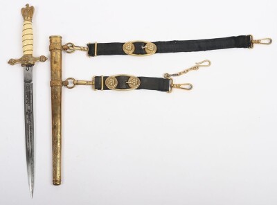 WW2 German Kriegsmarine Officers Dress Dagger with Hanging Straps by Paul Weyersberg, Solingen, - 2