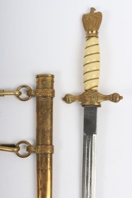 WW2 German Kriegsmarine Officers Dress Dagger with Hanging Straps by Paul Weyersberg, Solingen, - 8