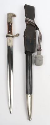 WW2 German Police Bayonet with Frog and Knot by Alexander Coppel, Solingen, good example of a standard Police bayonet with two piece stag horn grips with Police eagle to the centre of the grips. Eagle head pommel and cross guard with oakleaves relief. Hou - 7