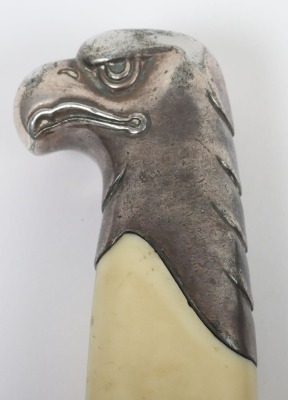 Third Reich RAD (Reichsarbeitsdienst) Labour Service Officers Dress Dagger by Carl Eickhorn, Solingen, fine example with two piece white celluloid grips with screw to the rear. Beautiful dark patina to the eagle head pommel, cross guard with RAD insignia - 5