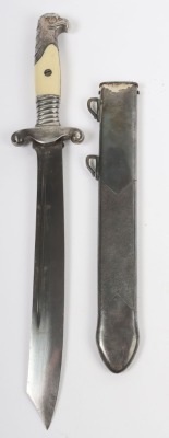Third Reich RAD (Reichsarbeitsdienst) Labour Service Officers Dress Dagger by Carl Eickhorn, Solingen, fine example with two piece white celluloid grips with screw to the rear. Beautiful dark patina to the eagle head pommel, cross guard with RAD insignia - 6