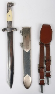 Third Reich RAD (Labour Service) Leaders Dagger with Hanging Straps by Robert Klaas, Solingen, - 3