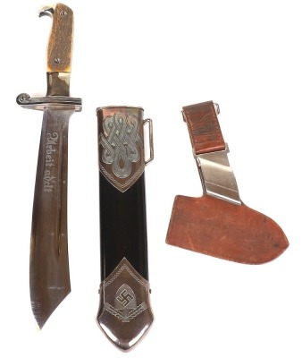 Third Reich RAD Leaders Dress Dagger with Original Hanger - 2