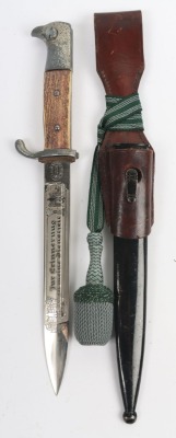 WW2 German In Memory of my Service Engraved Parade Bayonet