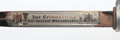 WW2 German In Memory of my Service Engraved Parade Bayonet - 8