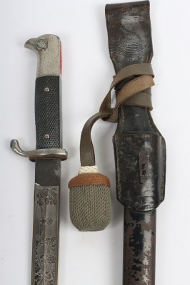 WW2 German Panzer Regiment Engraved Parade Bayonet by Alcoso, Solingen, - 2