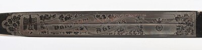 WW2 German Panzer Regiment Engraved Parade Bayonet by Alcoso, Solingen, - 7