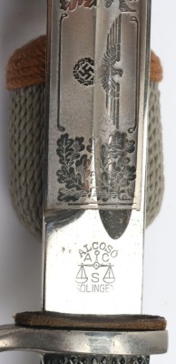 WW2 German Panzer Regiment Engraved Parade Bayonet by Alcoso, Solingen, - 8