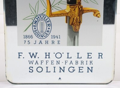 WW2 German Sword and Dagger Manufacturer F W Holler, Solingen, Promotional Mirror - 2