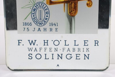 WW2 German Sword and Dagger Manufacturer F W Holler, Solingen, Promotional Mirror, - 2