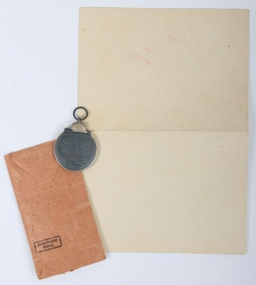WW2 German Eastern Front Campaign Medal and Award Citation, - 5