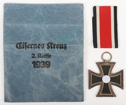 WW2 German 1939 Iron Cross 2nd Class with Original Paper Packet of Issue