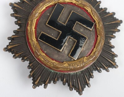 WW2 German Cross in Gold (Deutsches Kreuz) by Deschler - 4
