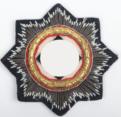 WW2 German Panzer / Waffen-SS Issue Cloth Grade German Cross in Gold (Deutsches Kreuz)