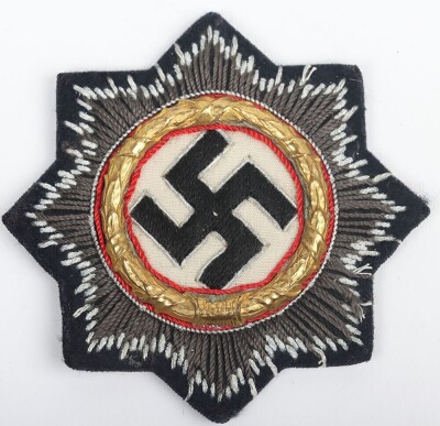 WW2 German Panzer / Waffen-SS Issue Cloth Grade German Cross in Gold (Deutsches Kreuz) - 2