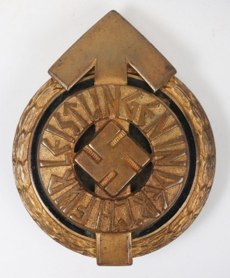 Third Reich Hitler Youth (Hitler Jugend) Proficiency Badge in Gold #7916 by Gustav Brehmer, Markneukirchen. - 2