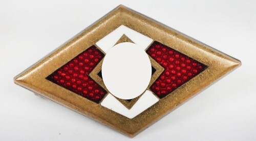 Third Reich Hitler Youth (Hitlerjugend) Golden Honor Badge by Frans Otto, Wuppertal