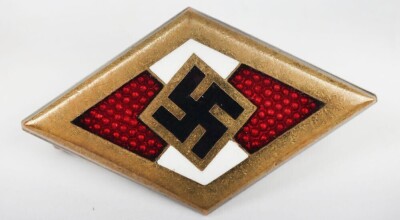 Third Reich Hitler Youth (Hitlerjugend) Golden Honor Badge by Frans Otto, Wuppertal - 2