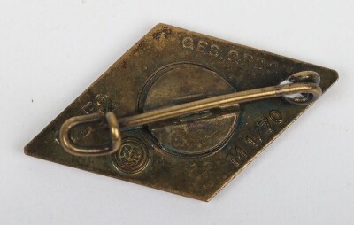 Third Reich Hitler Youth (Hitlerjugend) Golden Honor Badge by Frans Otto, Wuppertal - 3