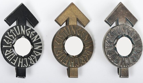Set of 3 Third Reich Hitler Youth (Hitlerjugend) Proficiency Badges