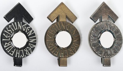 Set of 3 Third Reich Hitler Youth (Hitlerjugend) Proficiency Badges