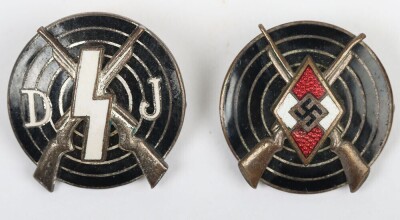 Two Third Reich Hitler Youth (Hitlerjugend) & Deutsches Jungvolk Shooting Badges - 2