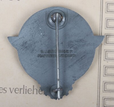 Third Reich 1944 Hitler Youth (Hitlerjugend) Gausieger Award by G. Brehmer with Rare Award Certificate to Gausieger Heinz Bauer - 4