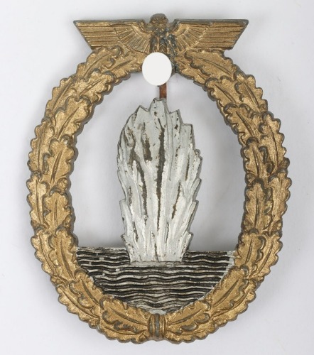 WW2 German Kriegsmarine Minesweeper Badge by Adolf Scholze, Gablonz