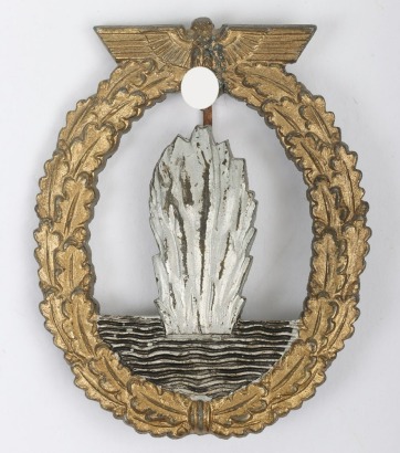 WW2 German Kriegsmarine Minesweeper Badge by Adolf Scholze, Gablonz