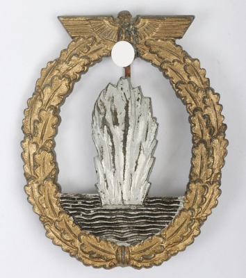 WW2 German Kriegsmarine Minesweeper Badge by Adolf Scholze, Gablonz