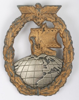 WW2 German Kriegsmarine Auxiliary Cruiser Badge by Steinhauer & L&uuml;ck, L&uuml;denscheid - 2