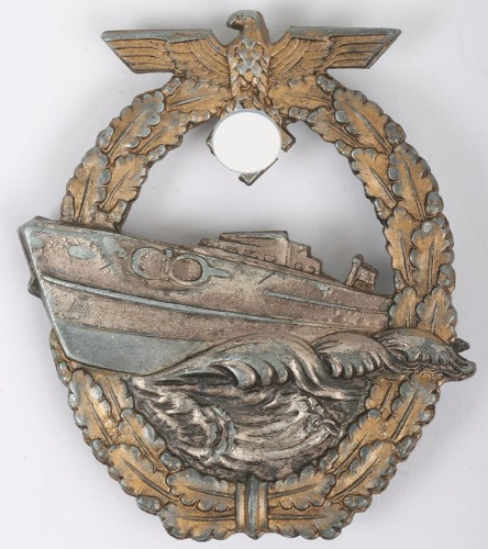 WW2 German Kriegsmarine 2nd Model E-Boat Badge by Schwerin Berlin
