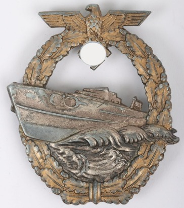 WW2 German Kriegsmarine 2nd Model E-Boat Badge by Schwerin Berlin
