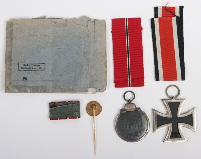 1939 Iron Cross 2nd Class Attributed to G. Brehmer and Eastern Front Campaign Medal by Friedrich Orth - 3