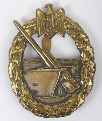 WW2 German Kriegsmarine Coastal Artillery Badge by Schwerin Berlin - 2
