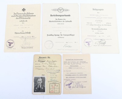 WW2 German Luftwaffe Award and Document Grouping to Leutnant Arnim Ziegler, Transport Pilot and Stalingrad Veteran - 13
