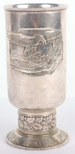 Historically Interesting Luftwaffe Silver Honour Goglet (Ehrenpokal) Awarded to a Crew Member of the Flight in which Famous Luftwaffe Pilot Werner Molders was Killed in 1941