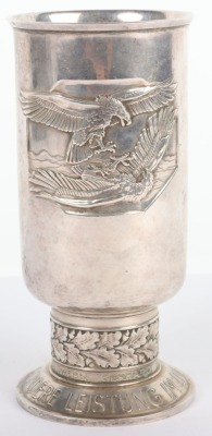 Historically Interesting Luftwaffe Silver Honour Goglet (Ehrenpokal) Awarded to a Crew Member of the Flight in which Famous Luftwaffe Pilot Werner Molders was Killed in 1941