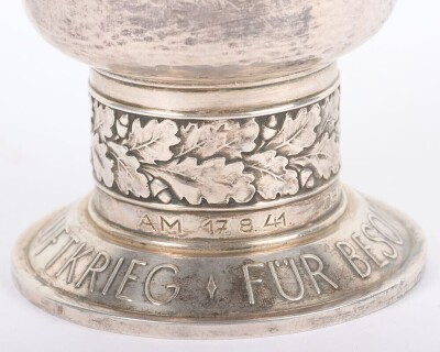 Historically Interesting Luftwaffe Silver Honour Goglet (Ehrenpokal) Awarded to a Crew Member of the Flight in which Famous Luftwaffe Pilot Werner Molders was Killed in 1941 - 5