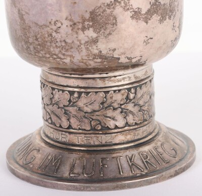 Historically Interesting Luftwaffe Silver Honour Goglet (Ehrenpokal) Awarded to a Crew Member of the Flight in which Famous Luftwaffe Pilot Werner Molders was Killed in 1941, - 4