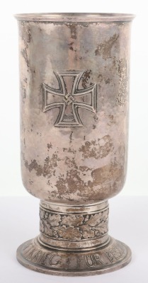 Historically Interesting Luftwaffe Silver Honour Goglet (Ehrenpokal) Awarded to a Crew Member of the Flight in which Famous Luftwaffe Pilot Werner Molders was Killed in 1941, - 5