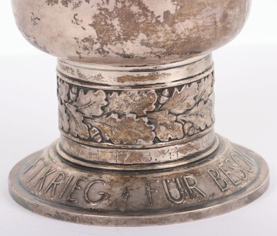 Historically Interesting Luftwaffe Silver Honour Goglet (Ehrenpokal) Awarded to a Crew Member of the Flight in which Famous Luftwaffe Pilot Werner Molders was Killed in 1941, - 7