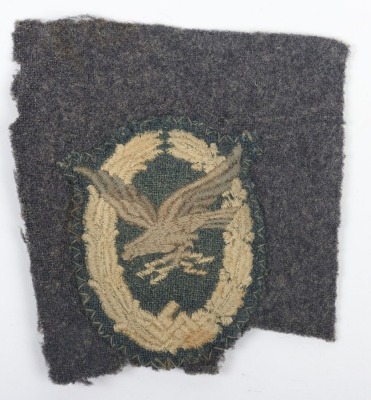 WW2 German Luftwaffe Radio Operator / Air Gunner Qualification Badge in Cloth - 2