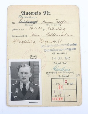 WW2 German Luftwaffe Award and Document Grouping to Leutnant Arnim Ziegler, Transport Pilot and Stalingrad Veteran - 9