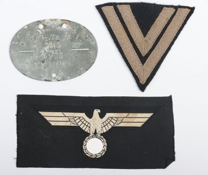 WW2 German Army Panzer Dog Tag and Breast Eagle