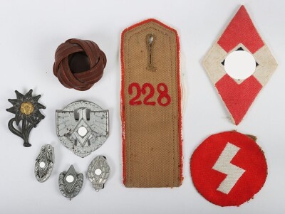 Selection of Hitler Youth and Deutsche Jungvolk Insignia and Badges.