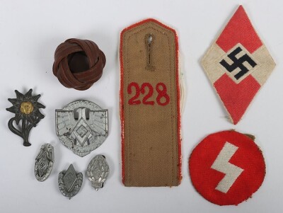 Selection of Hitler Youth and Deutsche Jungvolk Insignia and Badges. - 2